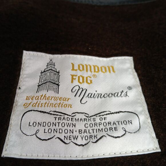 London Fog Trench Coat Mens 46R Khaki Belted Double Breasted Button Vtg USA Made - Picture 4 of 16